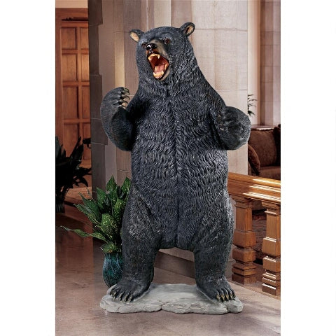 lifesize growling black bear statue for sale