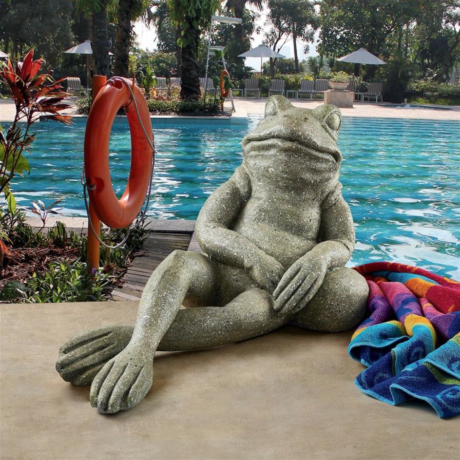 lounging toad statue for sale