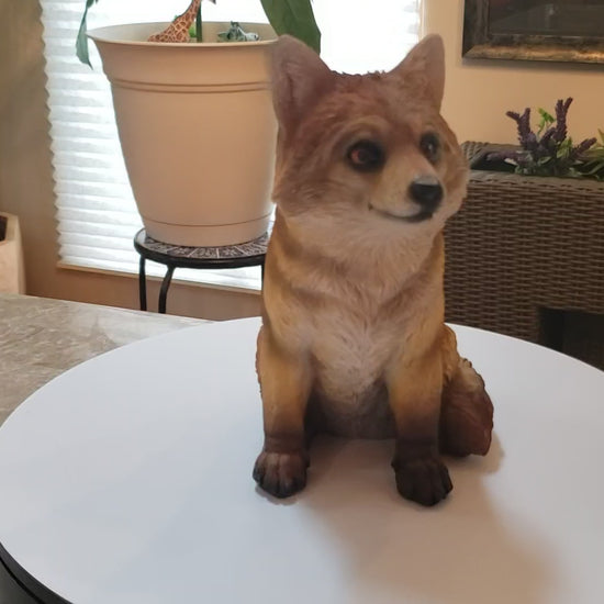 Auction for sale fox pup statue