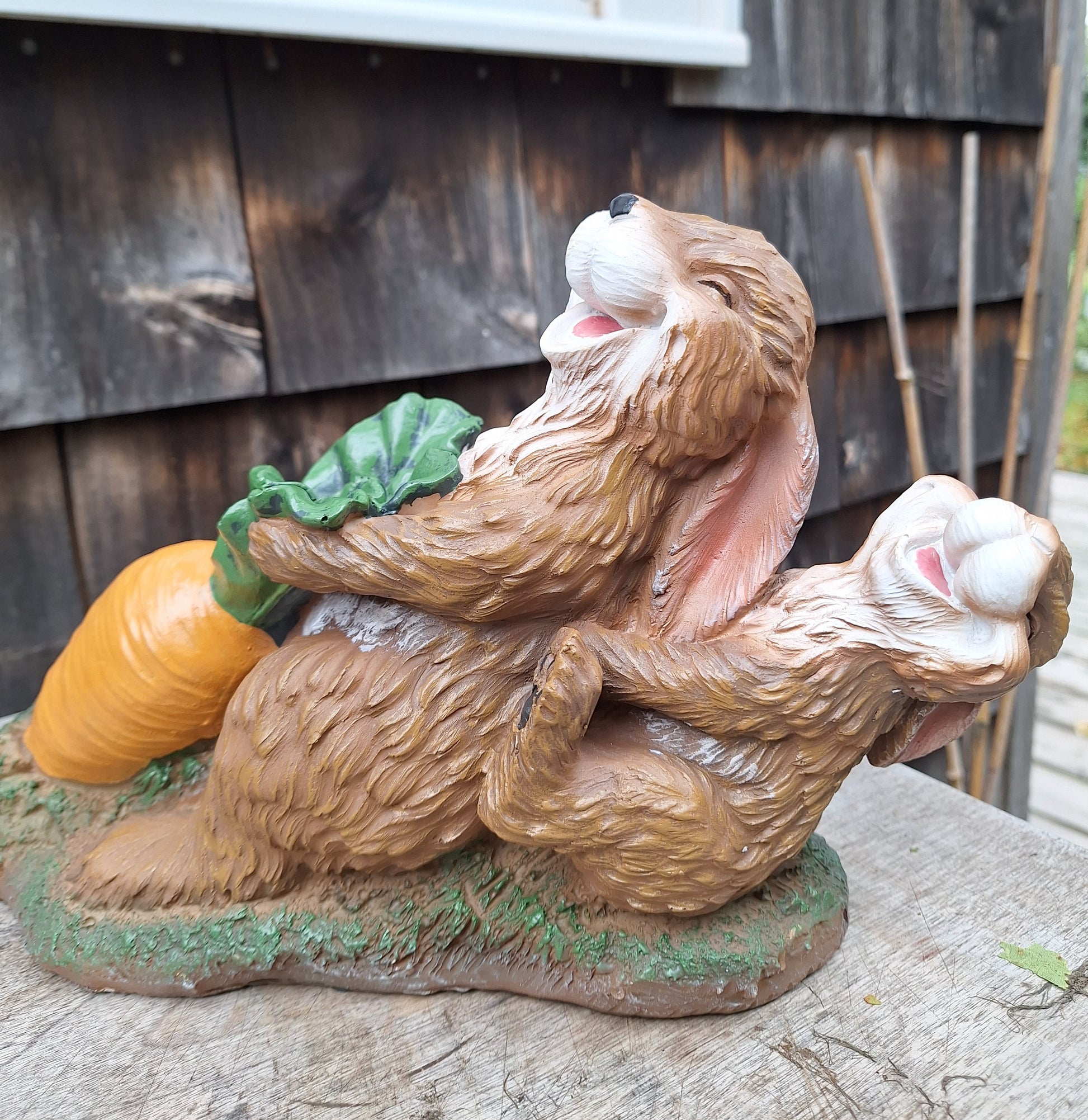 carrot pickers rabbit statue for sale