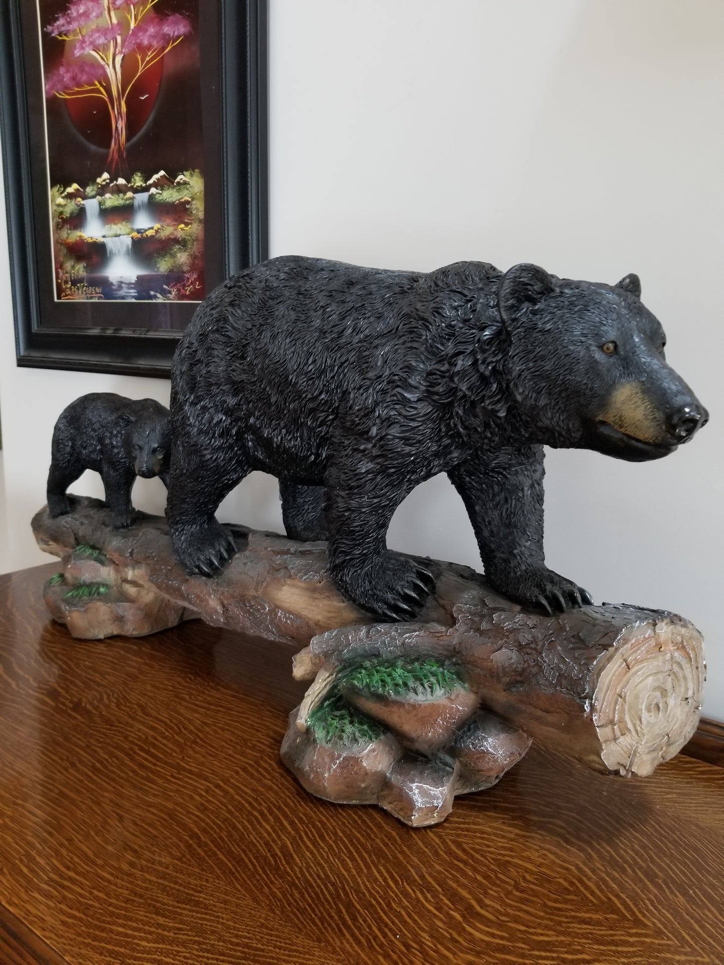 black bear and cub statue for sale