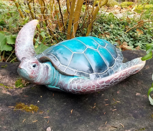 large blue sea turtle statue for sale