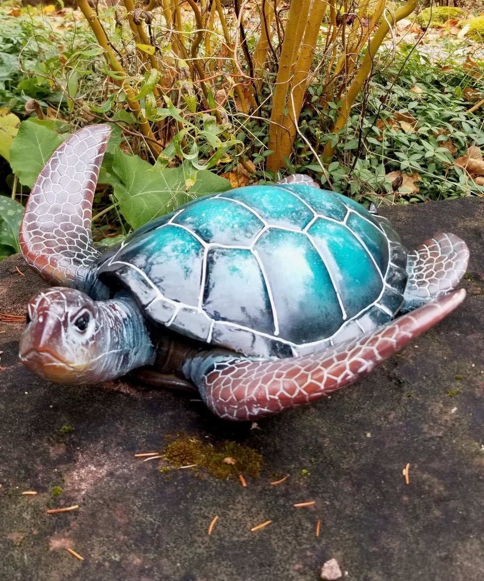 medium blue sea turtle statue for sale