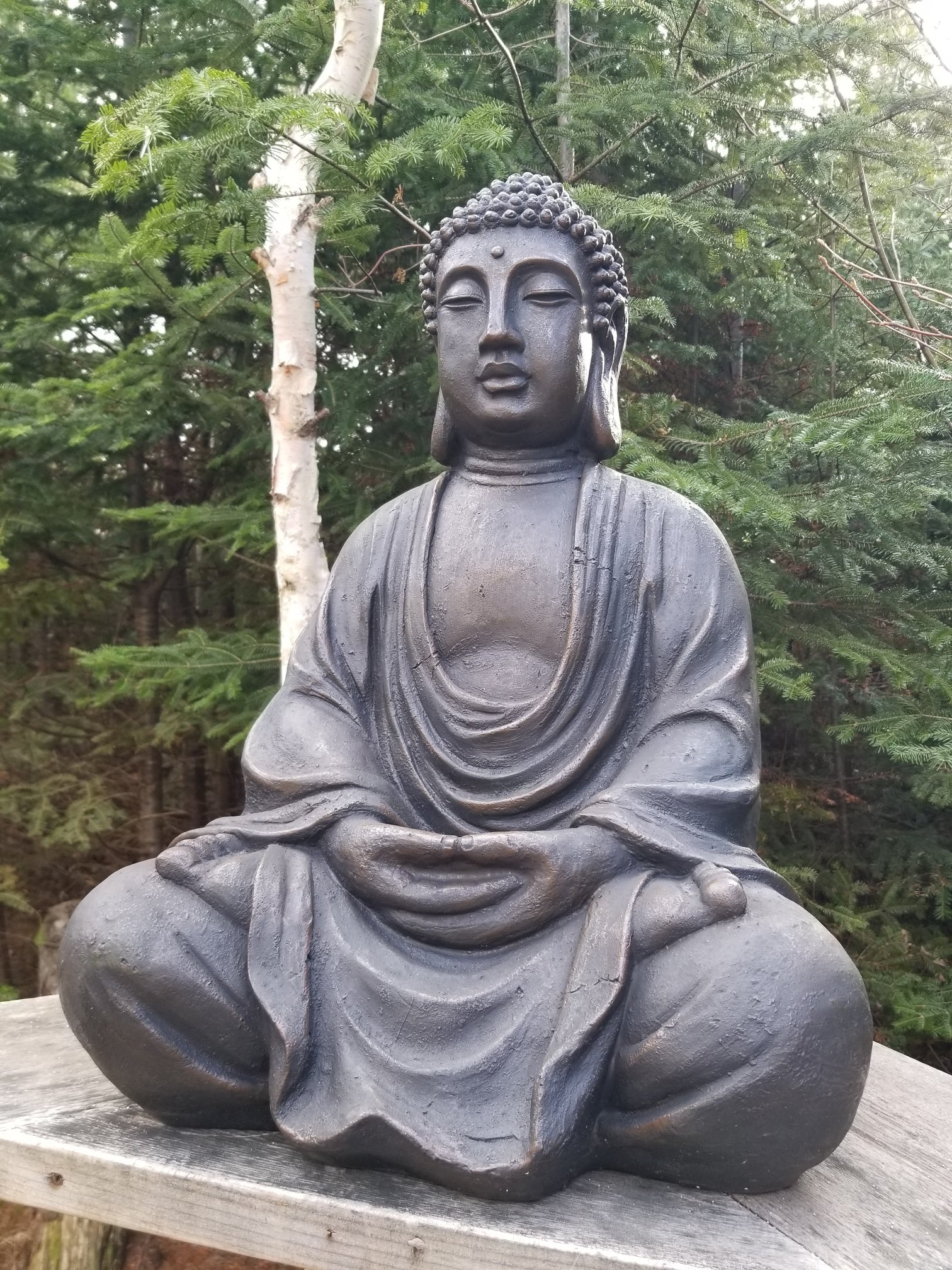medium buddha in the garden sculpture for sale