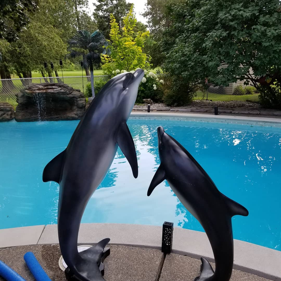 dolphin statue pair for sale