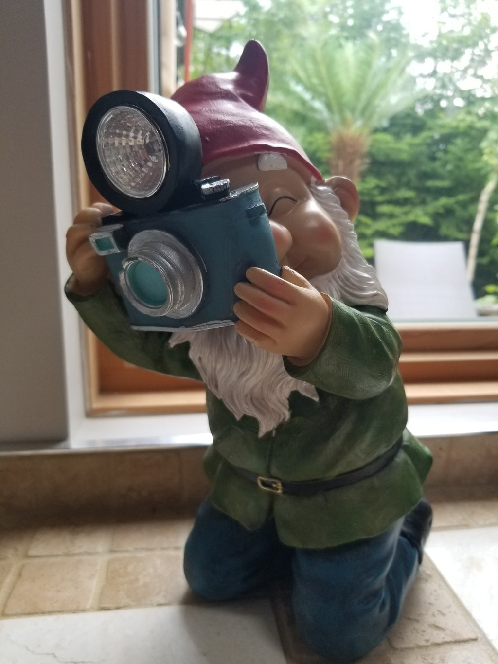 photographer gnome statue for sale