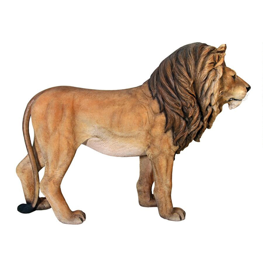life size lion statue in right pose