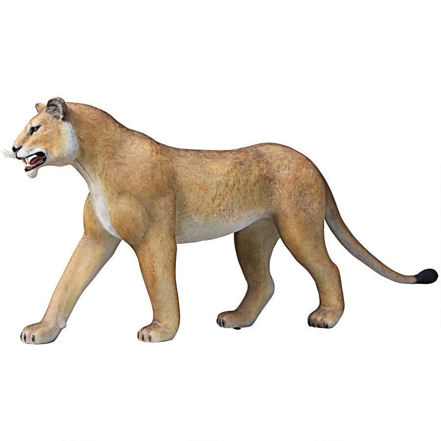 life size lioness statue in left pose