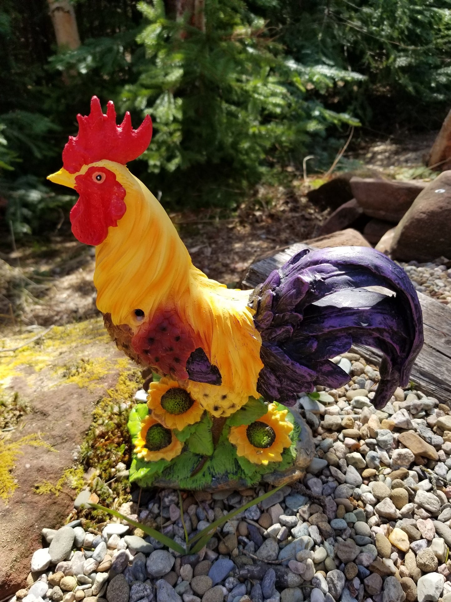 motion sensor rooster statue for sale