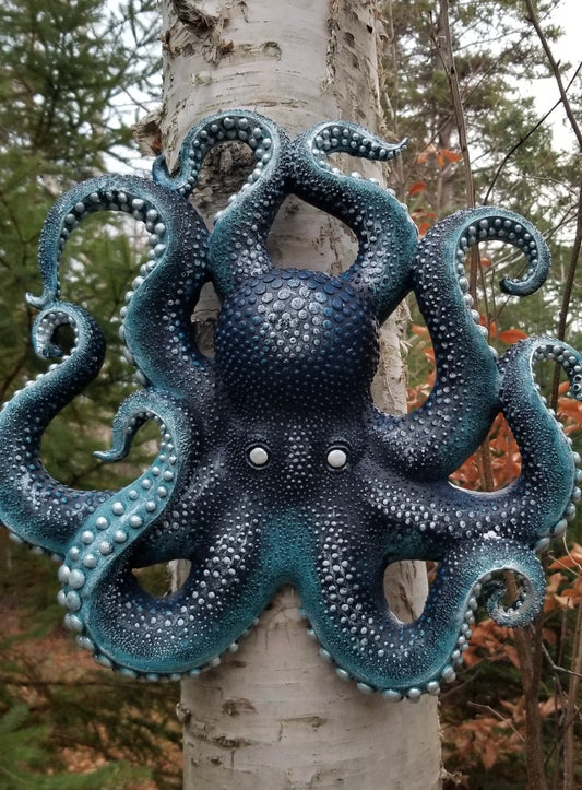 blue octopus wall sculpture for sale