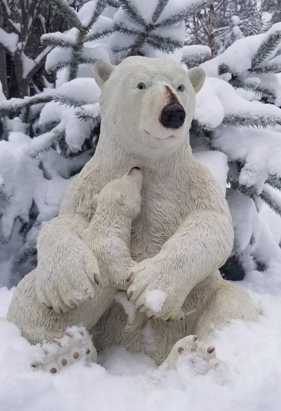 polar bear and cub statue for sale