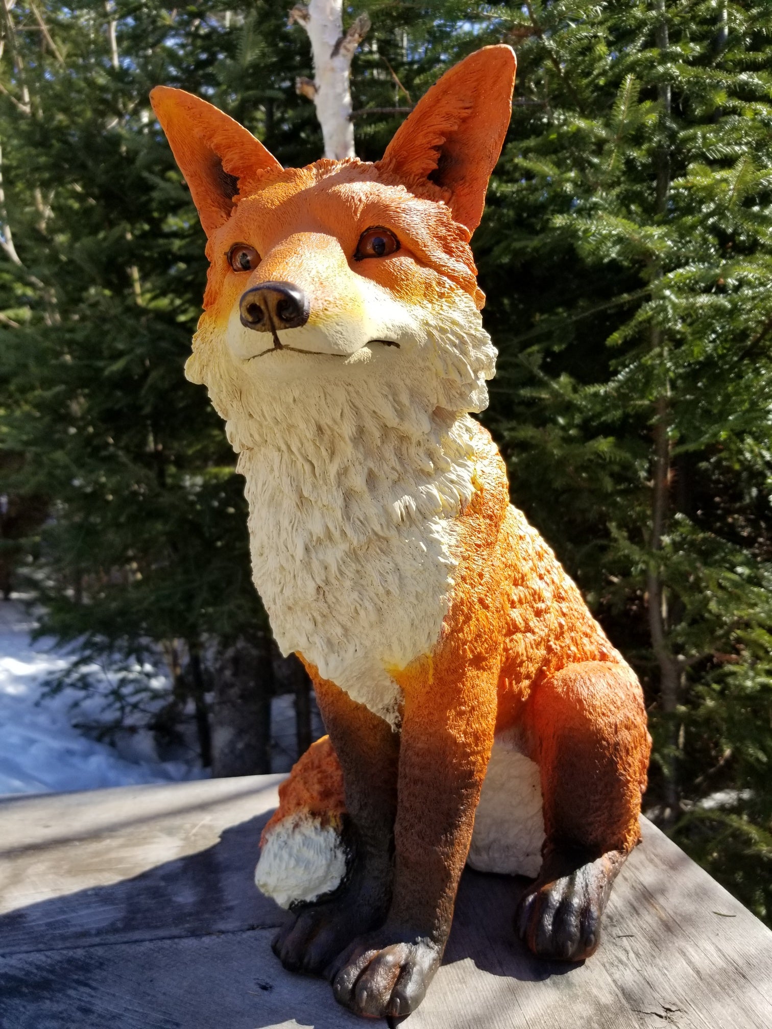 sitting red fox statue for sale