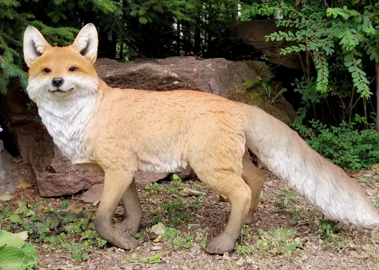 walking red fox statue for sale