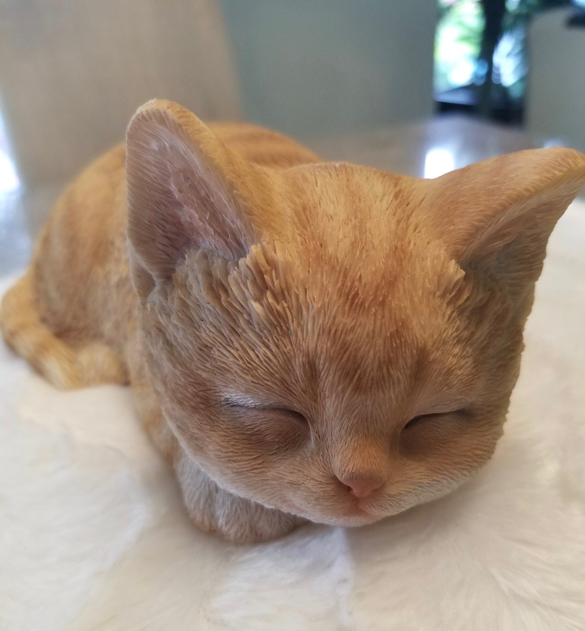 Sleeping Orange Tabby Kitten Ornament