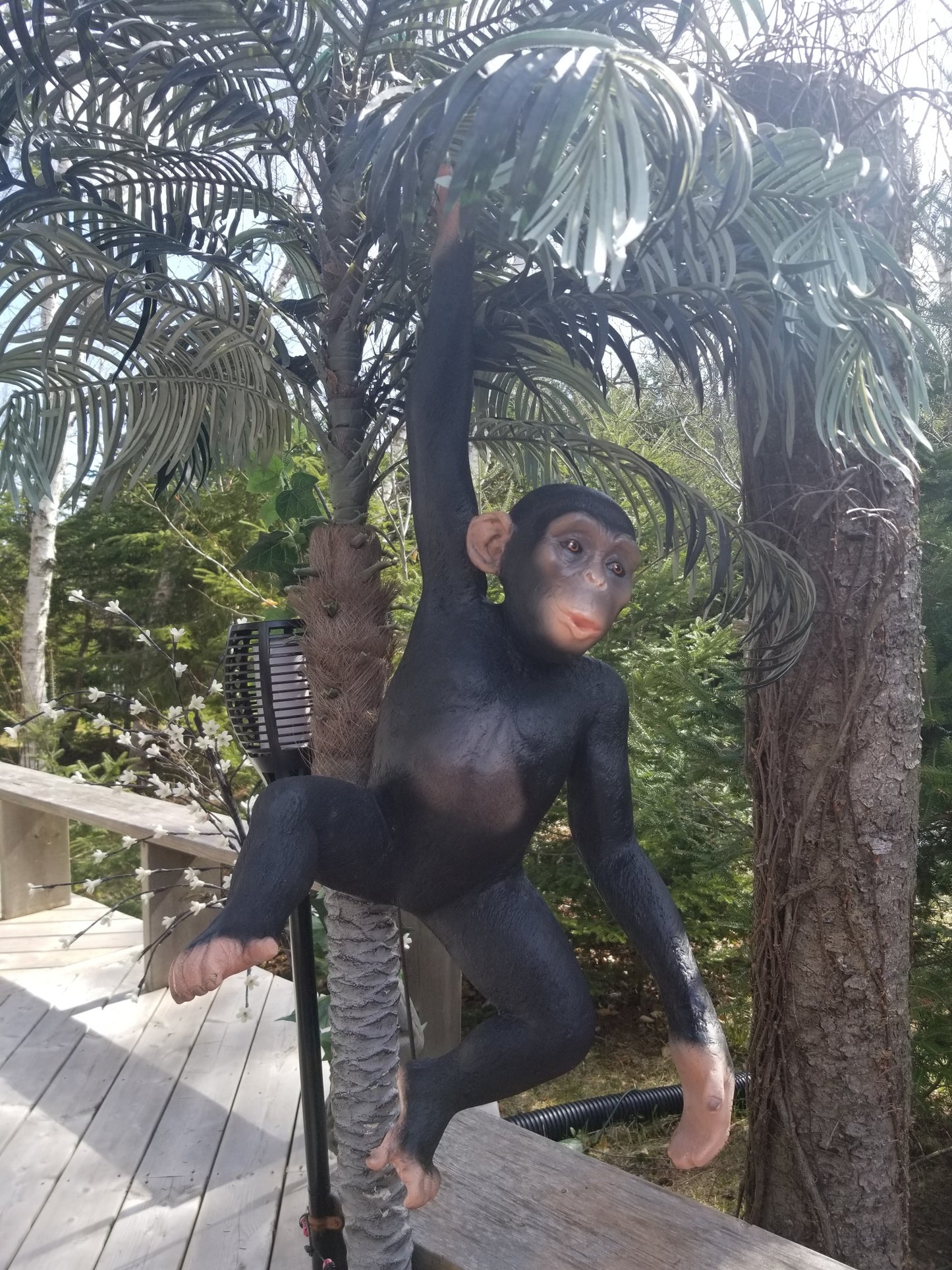 hanging chimpanzee monkey statue for sale