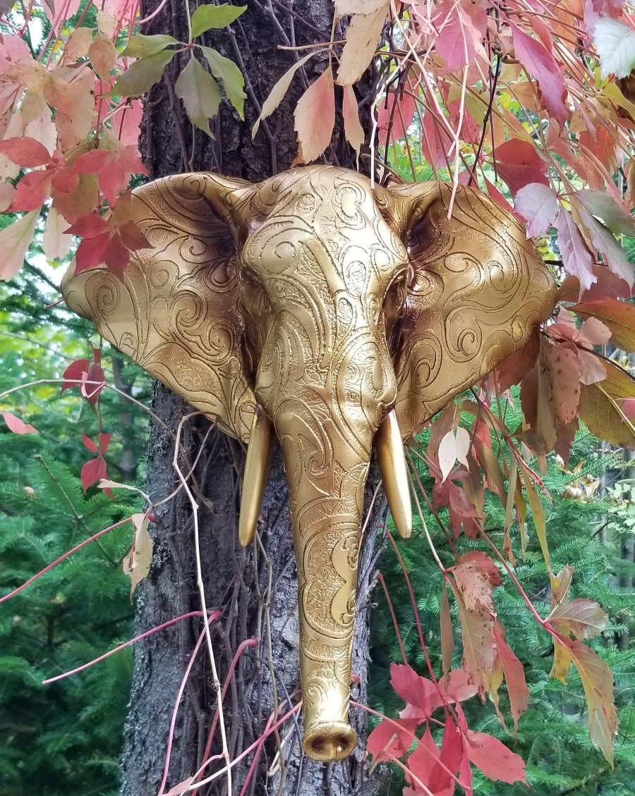 gold elephant sculpture for sale