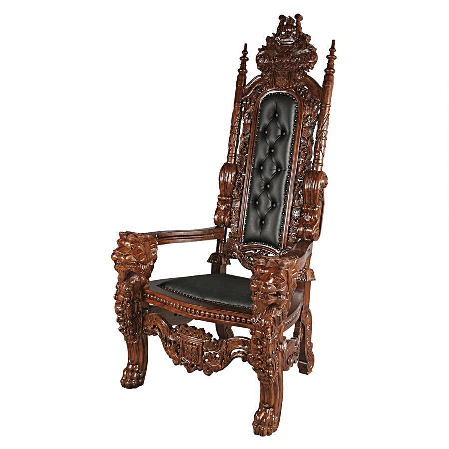 regal lion mahogany throne
