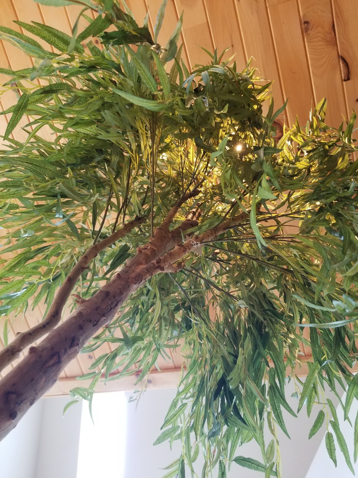 7 foot weeping willow artificial tree from below